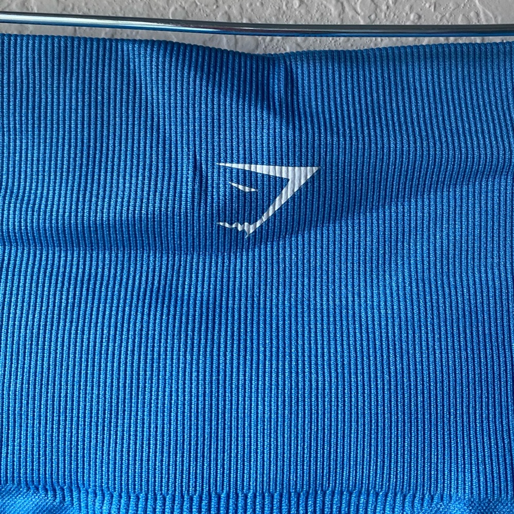 Gymshark Energy Seamless Cropped Leggings in Dark Baby Blue ~ Size Small - Picture 6 of 10